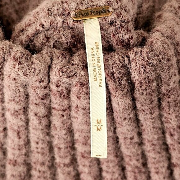 Free People Claude Mini Halter Dress Sz M Thick Rib Poly Knit Mock Neck Lavender - Picture 5 of 9